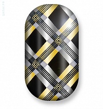 Наклейки на ногти Silver gold and black weave 106-105