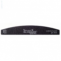 El Corazon Пилка черная для искусственных ногтей (полумесяц) BF103, 80/80 грит