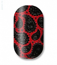 Наклейки на ногти Red black and white paisley 106-064