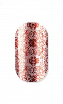 Наклейки на ногти New OLD-FASHIONED ORNAMENT (серебро с красным орнаментом) 108-089