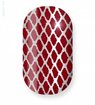 Наклейки на ногти Burgundy with silver fishnet 106-034