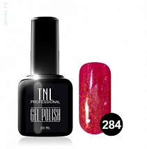 TNL Gel Polish Гель-лак №284 Алый с глиттером, 10 мл.