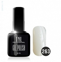TNL Gel Polish Гель-лак №263 Белый с блёстками, 10 мл.