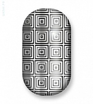 Наклейки на ногти Silver black and white squares 106-023